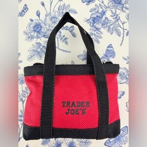 NWOT Trader Joe’s 2 in 1 Red and Black Micro Tote with Shopping Bag